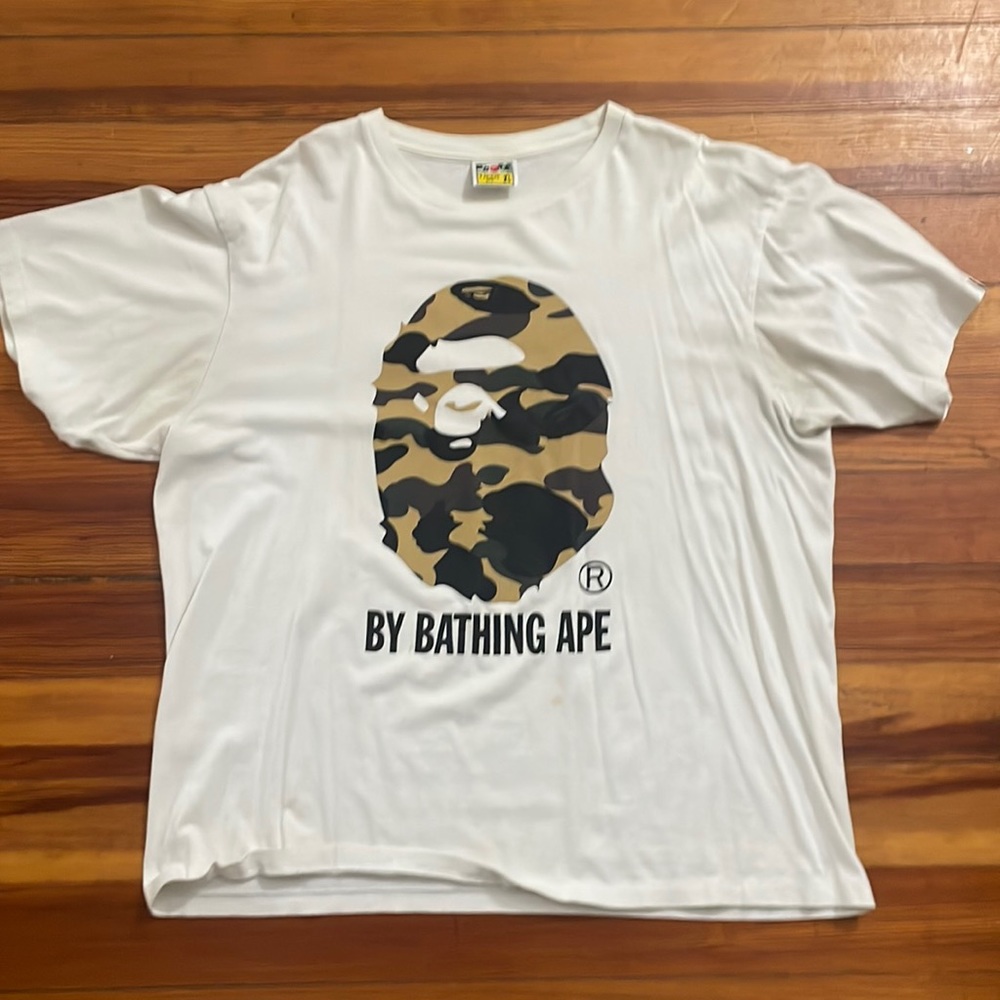 NEW BAPE A Bathing Ape White Mens Tshirt in Size Extra Large